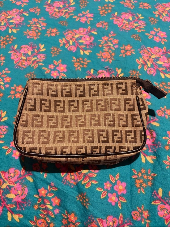 Fendi Handbags - Fendi Brown Zucca Canvas Pochette